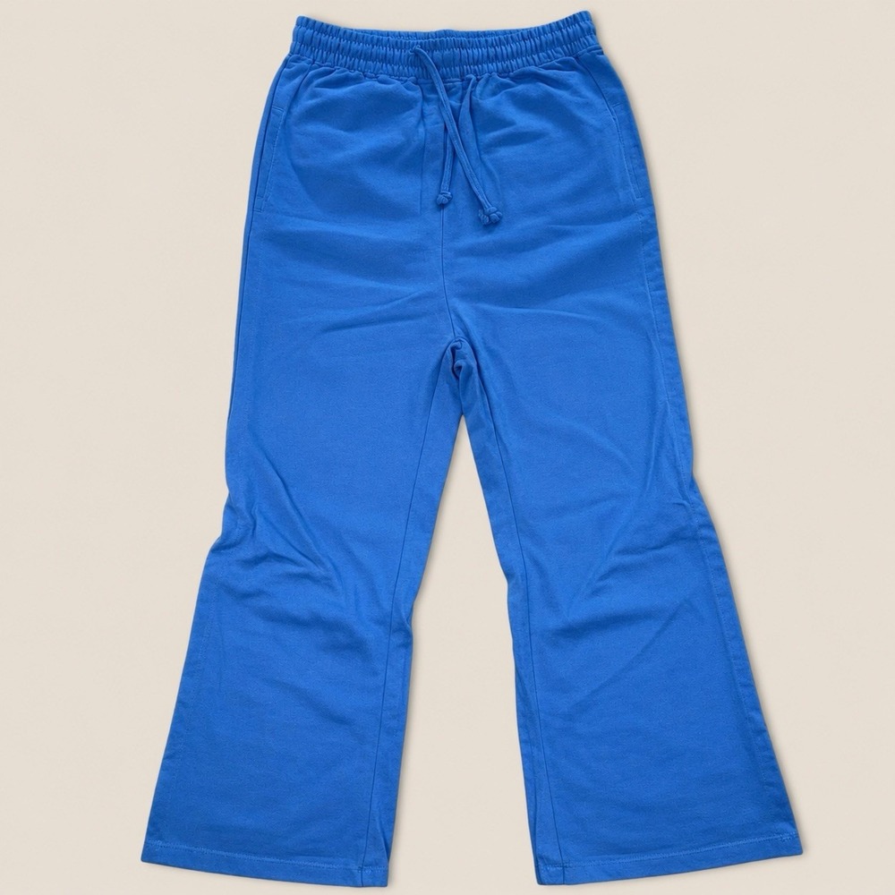 NYC & Co Blue Wide Leg Lounge Pants Womens Large Elastic Waist Casual Soft